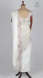 Mashru White Chanderi Silk Saree
