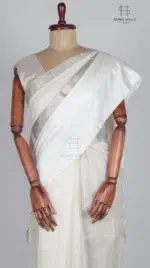 Mashru White Chanderi Silk Saree