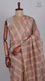 Earthen Stripe Chanderi Silk Saree