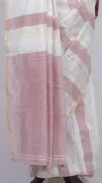 Linen Stripes Chanderi Silk Saree